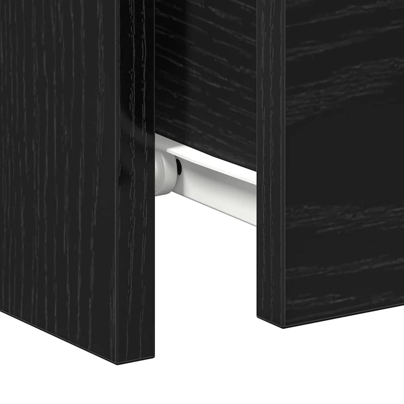 vidaXL Bedside Cabinet 2 pcs Black Oak 30 x 30 x 40 cm Engineered Wood