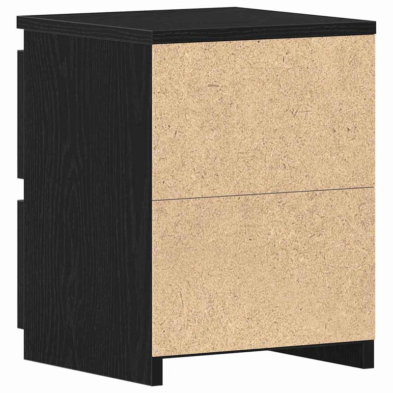 vidaXL Bedside Cabinet 2 pcs Black oak 30 x 30 x 40 cm Engineered wood