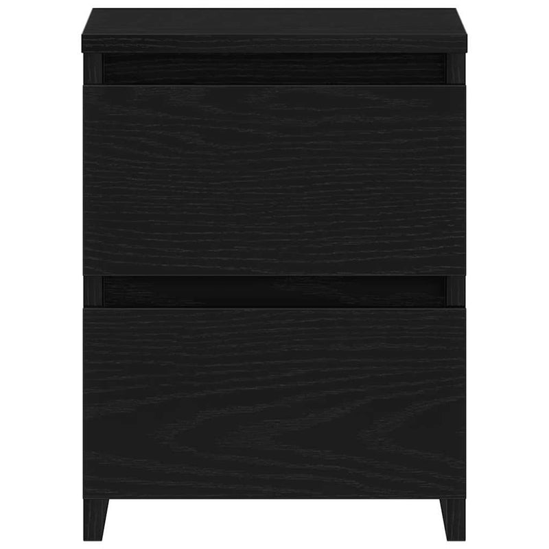 vidaXL Bedside Cabinet 2 pcs Black oak 30 x 30 x 40 cm Engineered wood