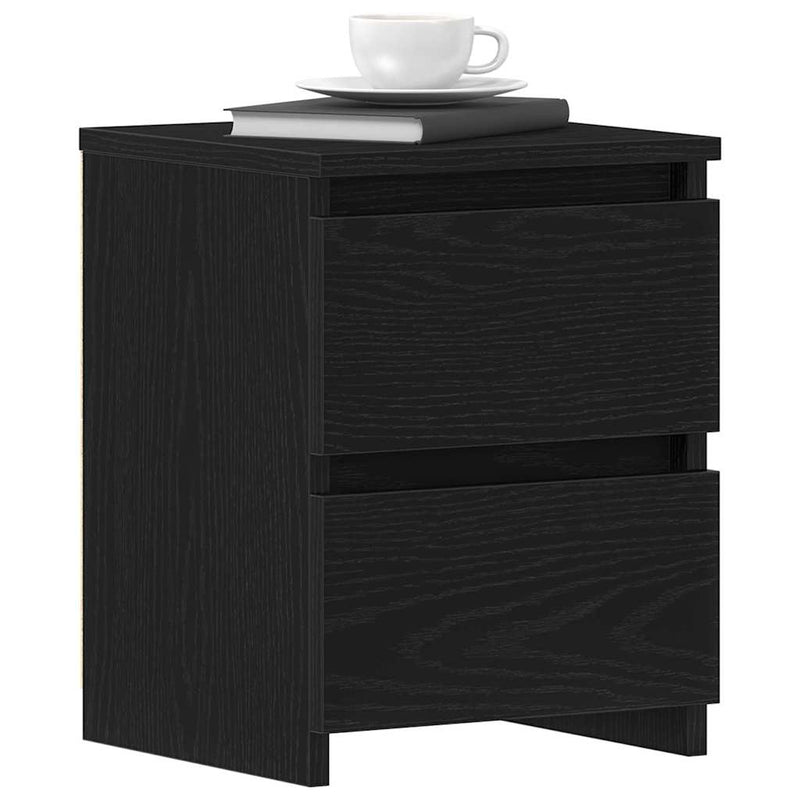 vidaXL Bedside Cabinet 2 pcs Black Oak 30 x 30 x 40 cm Engineered Wood