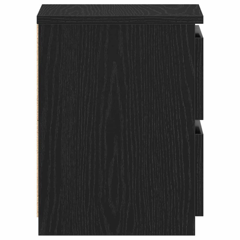 vidaXL Bedside Cabinet 2 pcs Black Oak 30 x 30 x 40 cm Engineered Wood