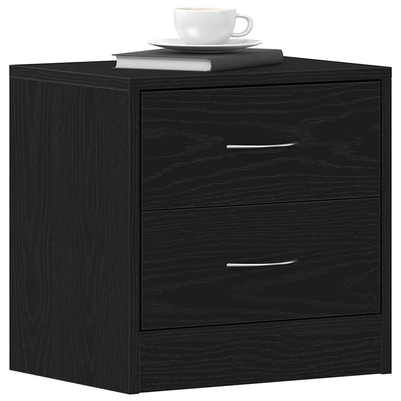 Bedside Cabinets 2 pcs Black Oak 40x30x40 cm Engineered Wood