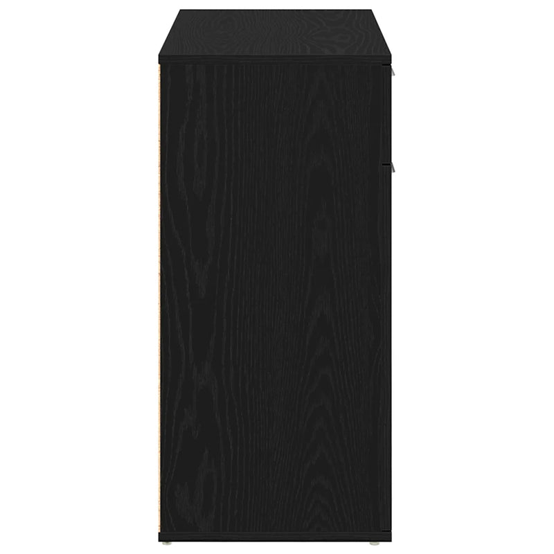 Sideboard Black Oak 80x36x75 cm Engineered Wood