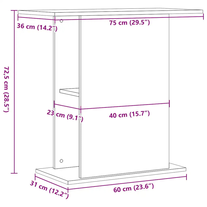 Aquarium Stand Black Oak 75x36x72.5 cm Engineered Wood