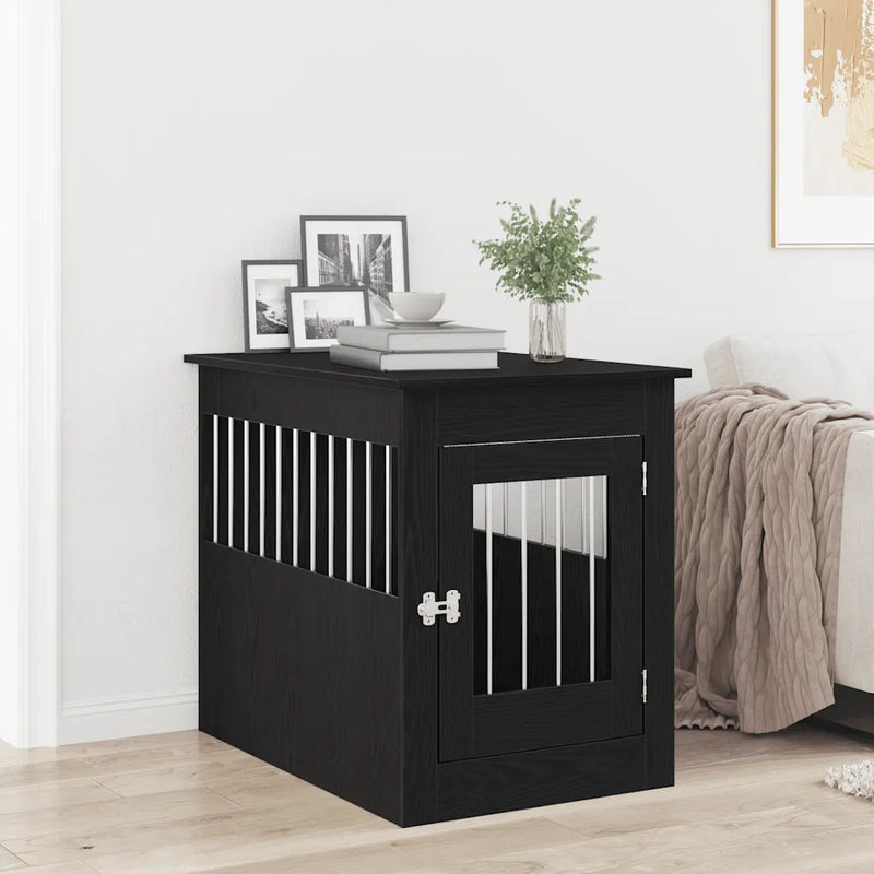 Dog Crate Furniture Black Oak 55x80x68 cm Engineered Wood