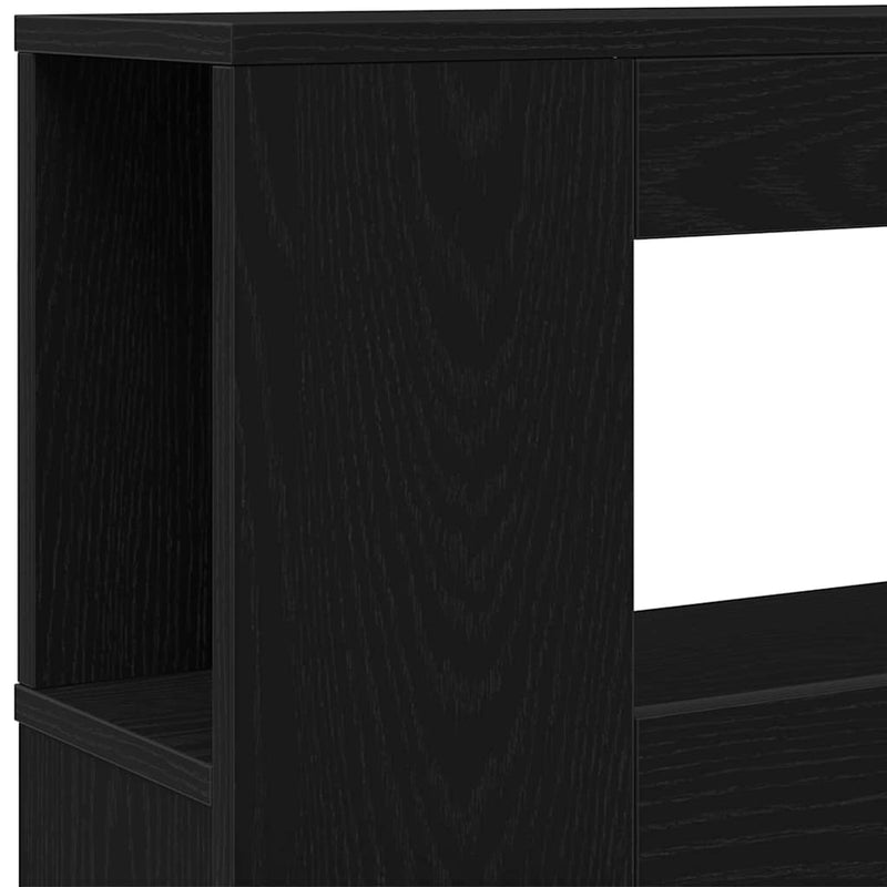 vidaXL LED Headboard Black oak 140 x 18.5 x 103.5 cm Engineered wood