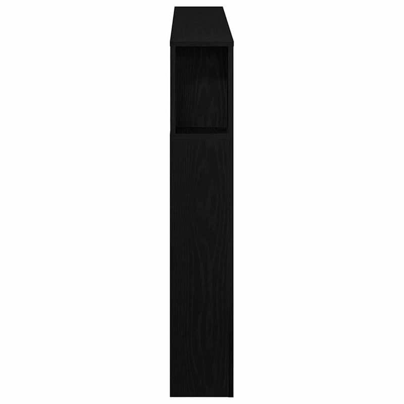 vidaXL LED Headboard Black oak 140 x 18.5 x 103.5 cm Engineered wood
