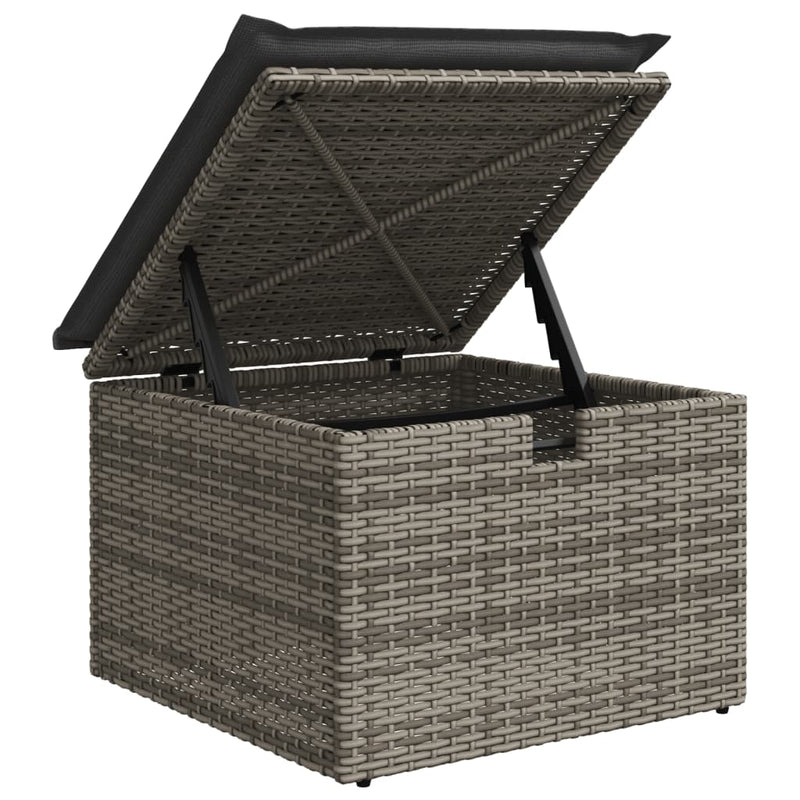 vidaXL 7 Piece Garden Sofa Set with Cushions Grey Poly Rattan