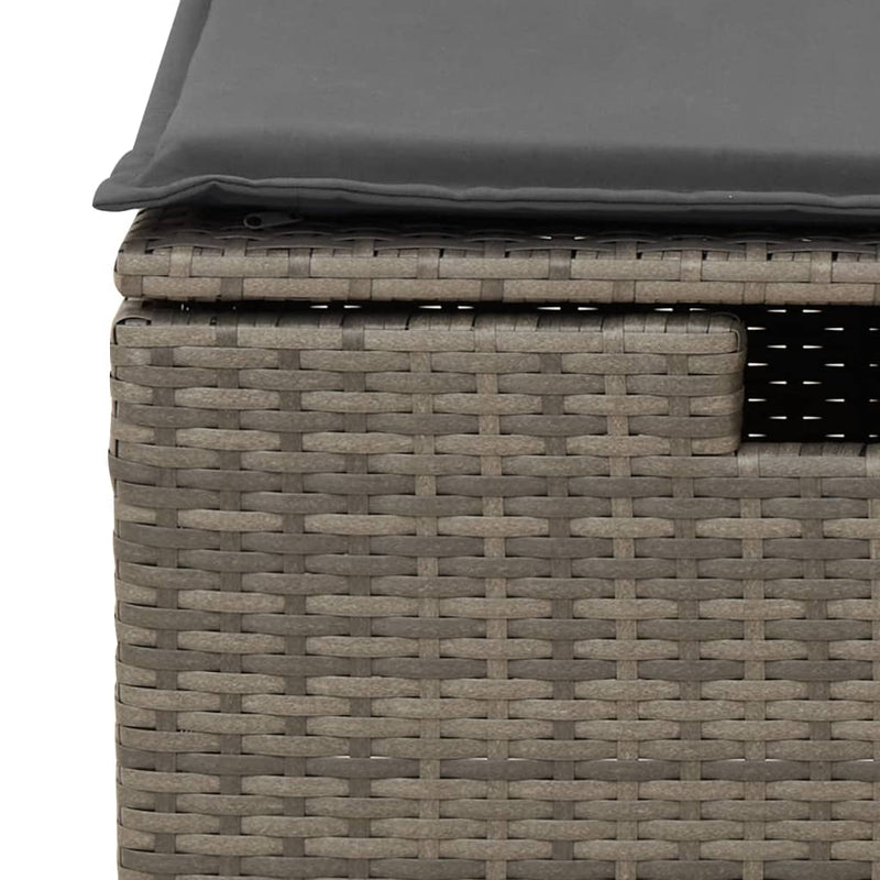 vidaXL 7 Piece Garden Sofa Set with Cushions Grey Poly Rattan