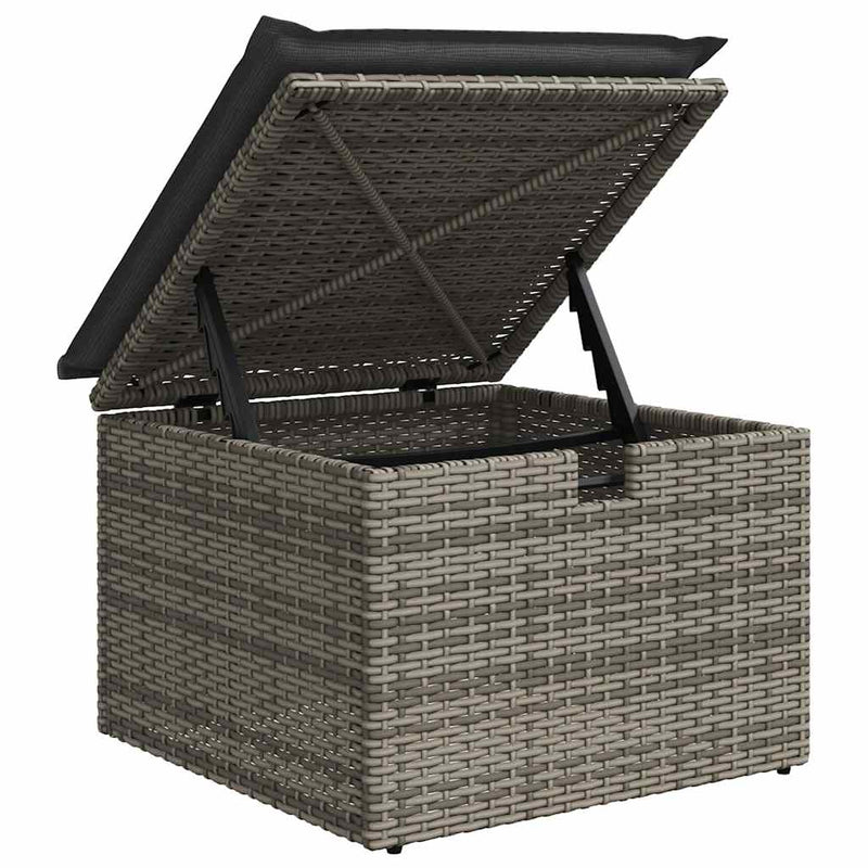 vidaXL 7 Piece Garden Sofa Set with Cushions Grey Poly Rattan