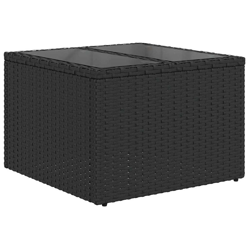 vidaXL 8 Piece Garden Sofa Set with Cushions Black Poly Rattan