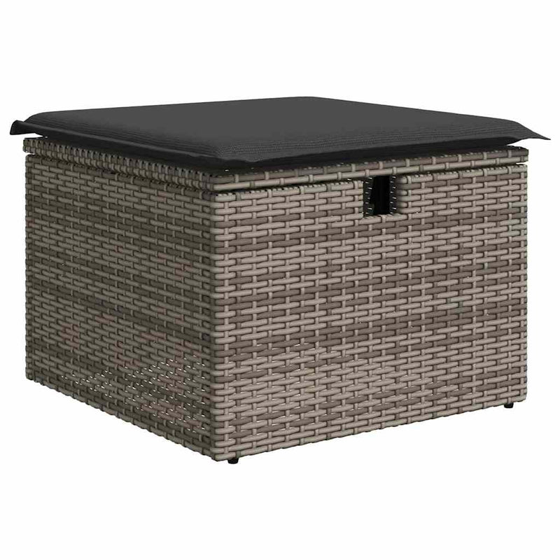 vidaXL 7 Piece Garden Sofa Set with Cushions Grey Poly Rattan