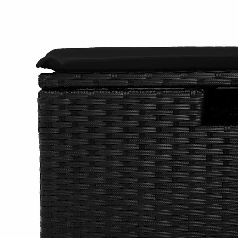 vidaXL 7 Piece Garden Sofa Set with Cushions Black Poly Rattan