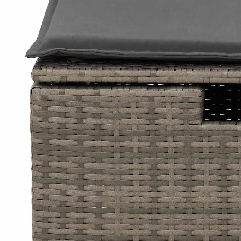 vidaXL 7 Piece Garden Sofa Set with Cushions Grey Poly Rattan