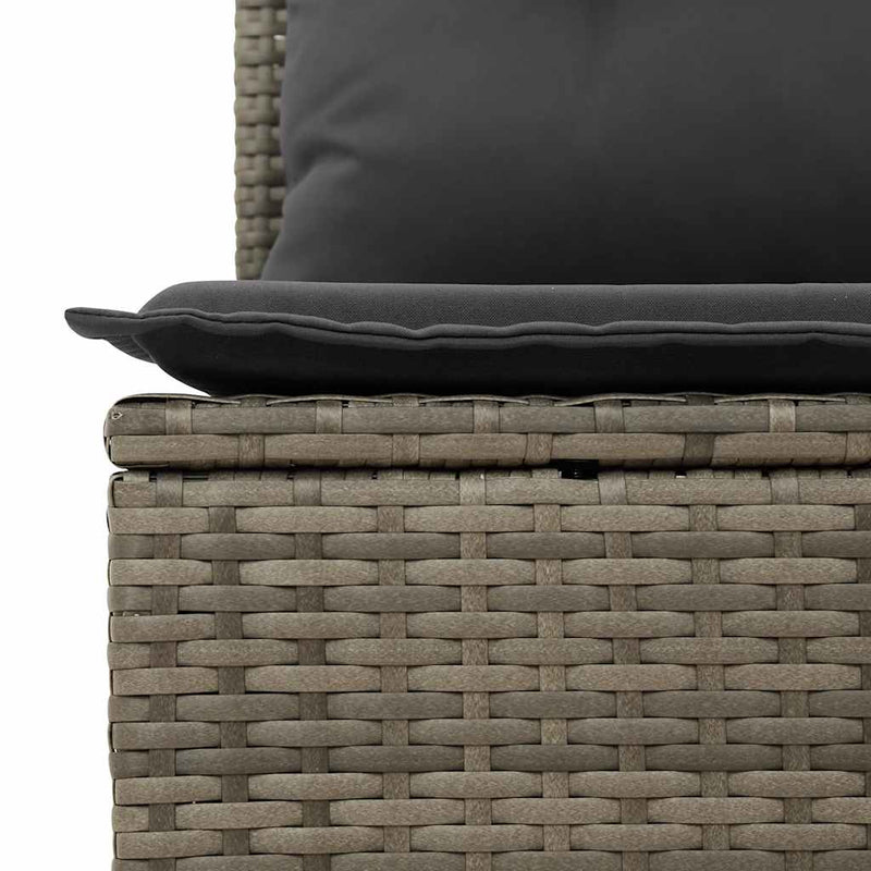 vidaXL 9 Piece Garden Sofa Set with Cushions Grey Poly Rattan