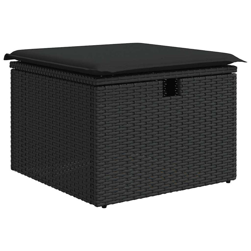 vidaXL 5 Piece Garden Sofa Set with Cushions Black Poly Rattan