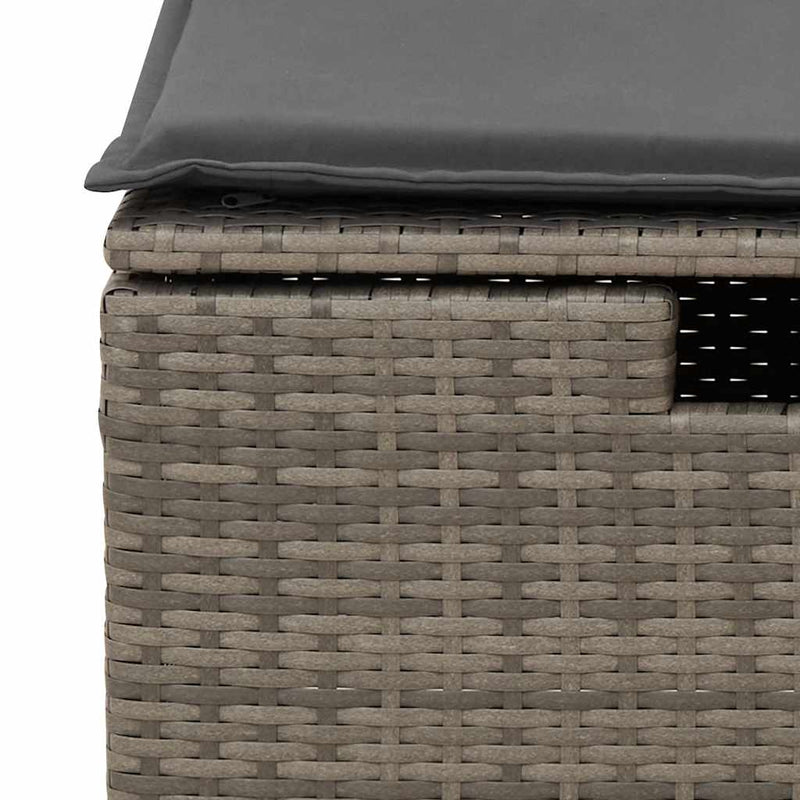 vidaXL 7 Piece Garden Sofa Set with Cushions Grey Poly Rattan