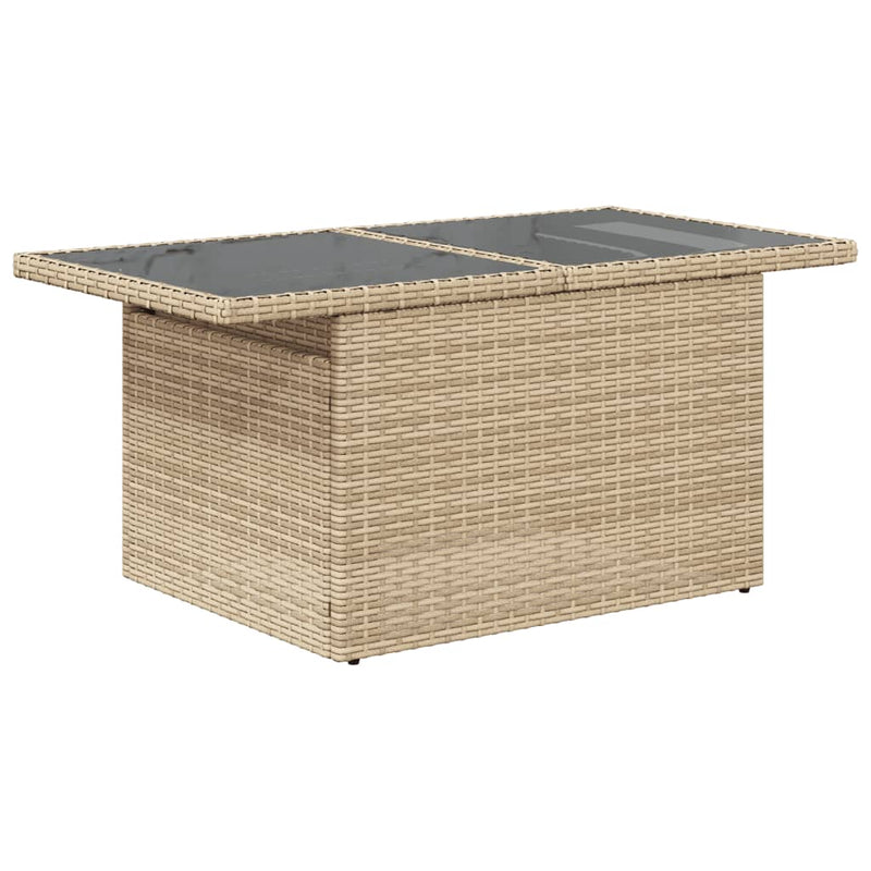 vidaXL 6 Piece Garden Sofa Set with Cushions Beige Poly Rattan