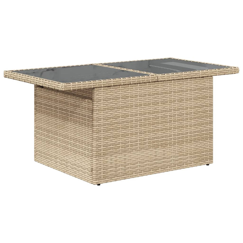 vidaXL 9 Piece Garden Sofa Set with Cushions Beige Poly Rattan