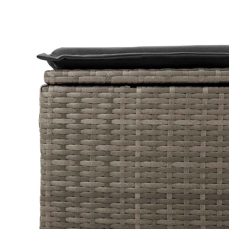 vidaXL 9 Piece Garden Sofa Set with Cushions Grey Poly Rattan