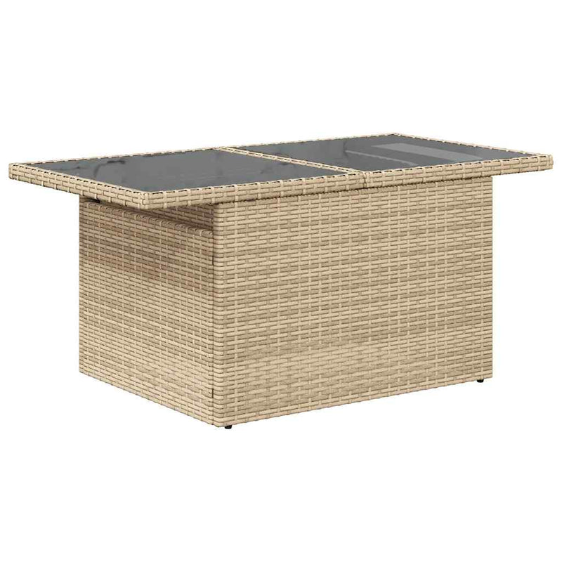 vidaXL 11 Piece Garden Sofa Set with Cushions Beige Poly Rattan