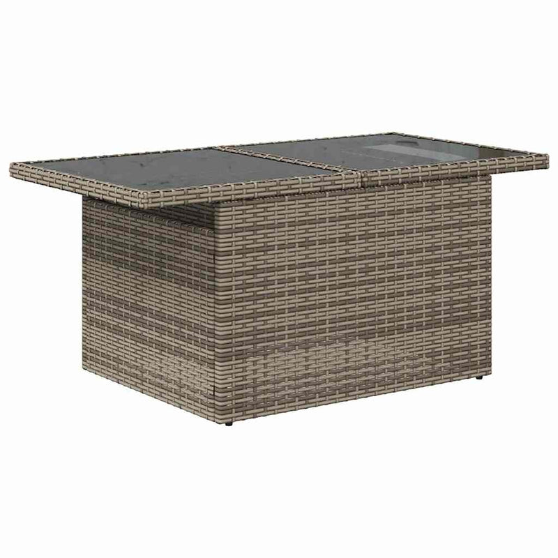 vidaXL 7 Piece Garden Sofa Set with Cushions Grey Poly Rattan