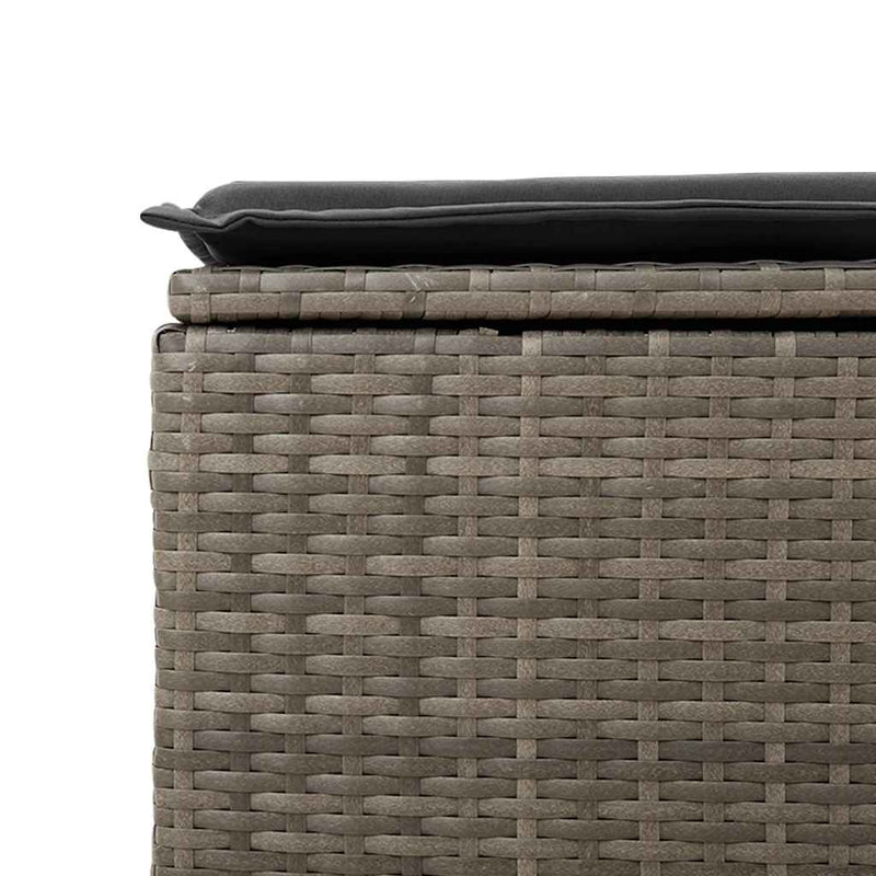 vidaXL 9 Piece Garden Sofa Set with Cushions Grey Poly Rattan
