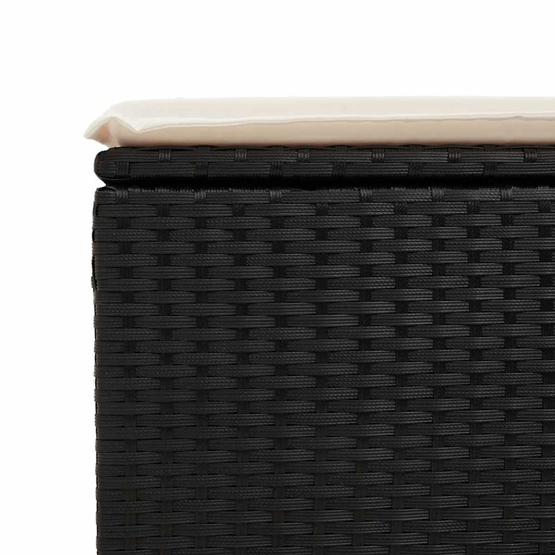 vidaXL 6 Piece Garden Sofa Set with Cushions Black Poly Rattan