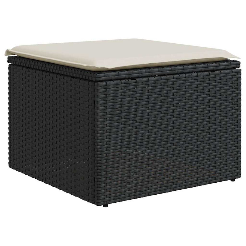 vidaXL 8 Piece Garden Sofa Set with Cushions Black Poly Rattan