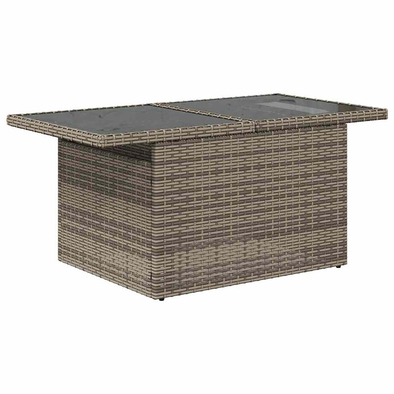 vidaXL 9 Piece Garden Sofa Set with Cushions Grey Poly Rattan
