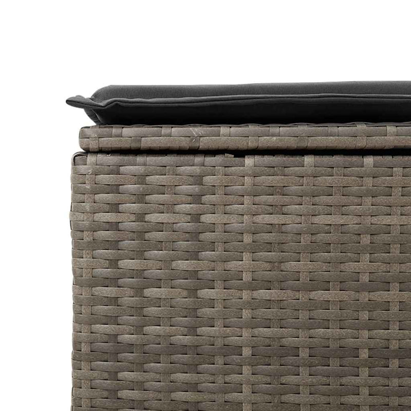 vidaXL 7 Piece Garden Sofa Set with Cushions Grey Poly Rattan
