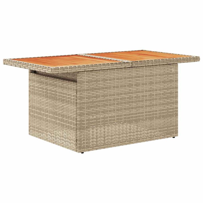 vidaXL 7 Piece Garden Sofa Set with Cushions Beige Poly Rattan