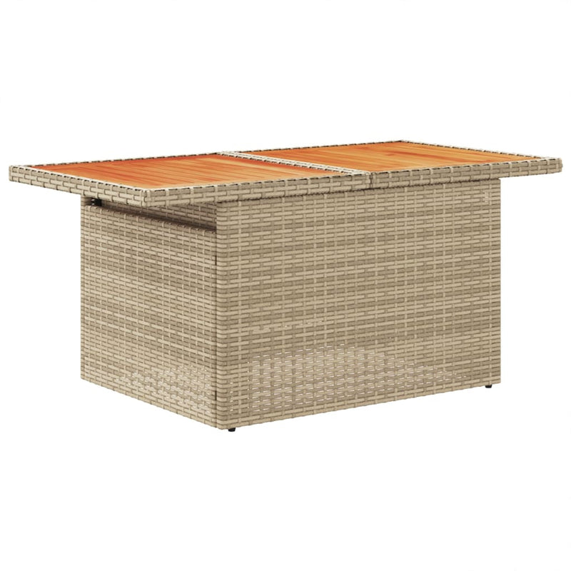 vidaXL 9 Piece Garden Sofa Set with Cushions Beige Poly Rattan