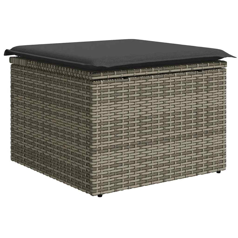 vidaXL 9 Piece Garden Sofa Set with Cushions Grey Poly Rattan