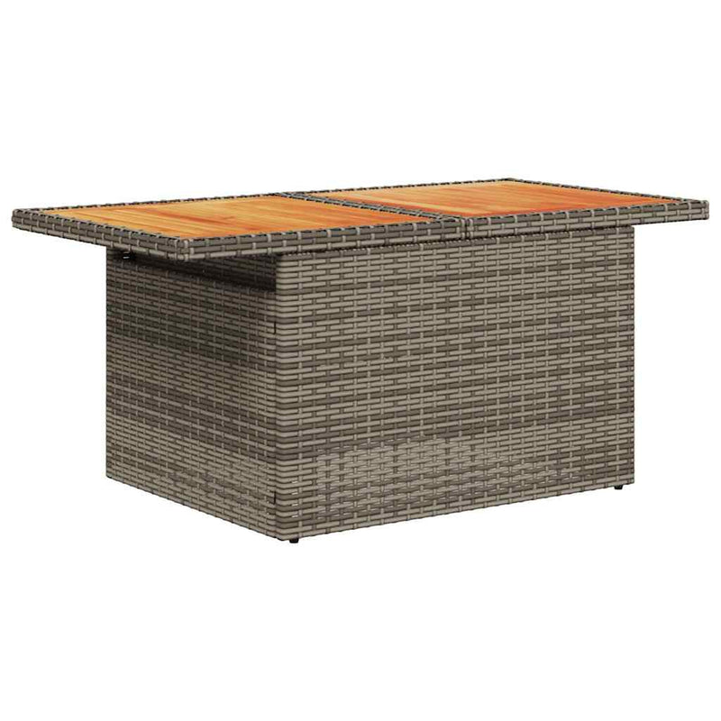 vidaXL 9 Piece Garden Sofa Set with Cushions Grey Poly Rattan