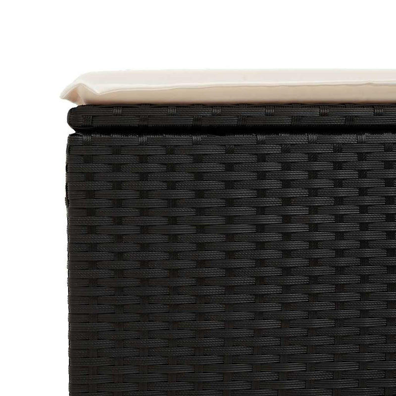 vidaXL 7 Piece Garden Sofa Set with Cushions Black Poly Rattan