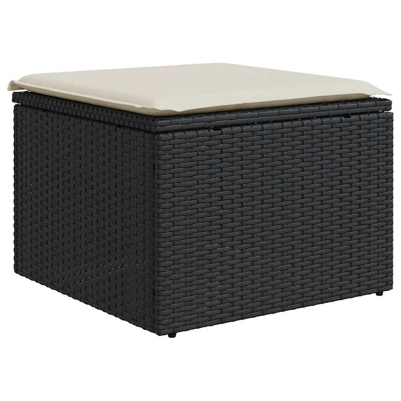 vidaXL 8 Piece Garden Sofa Set with Cushions Black Poly Rattan