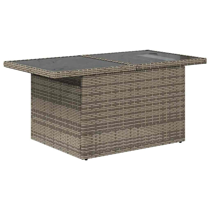 vidaXL 8 Piece Garden Sofa Set with Cushions Grey Poly Rattan