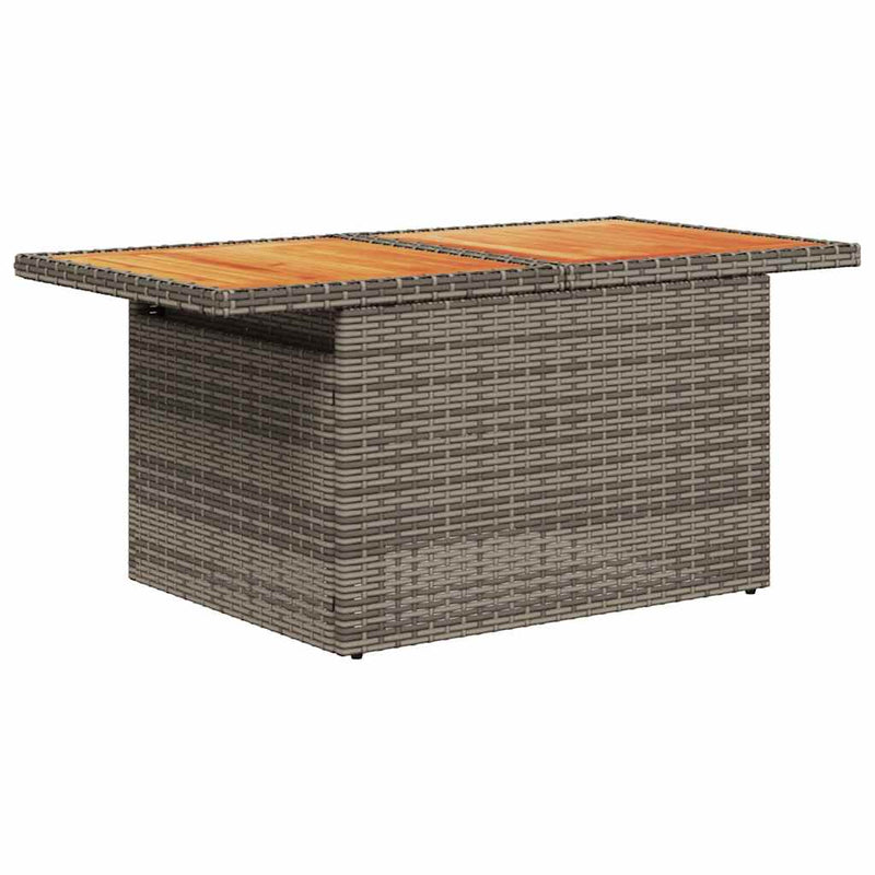 vidaXL 9 Piece Garden Sofa Set with Cushions Grey Poly Rattan