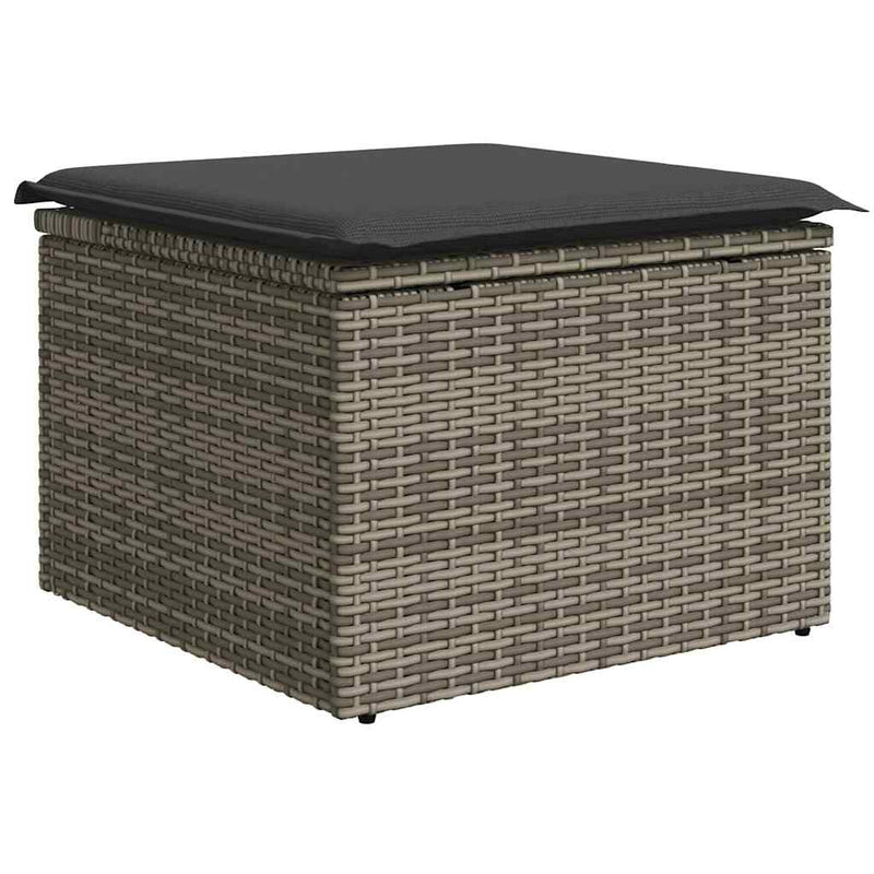 vidaXL 6 Piece Garden Sofa Set with Cushions Grey Poly Rattan