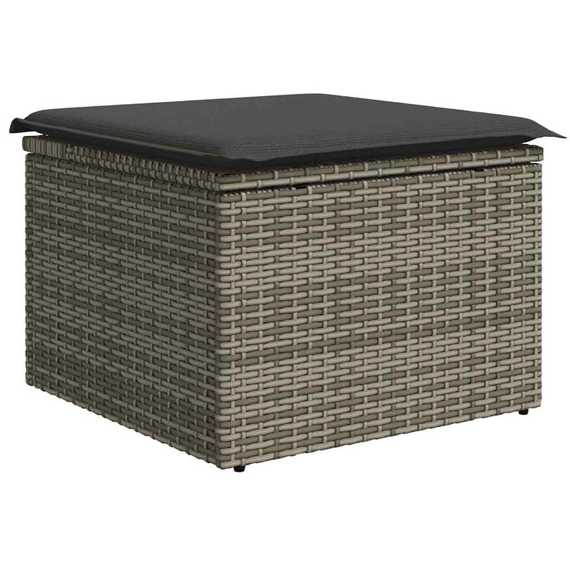vidaXL 8 Piece Garden Sofa Set with Cushions Grey Poly Rattan
