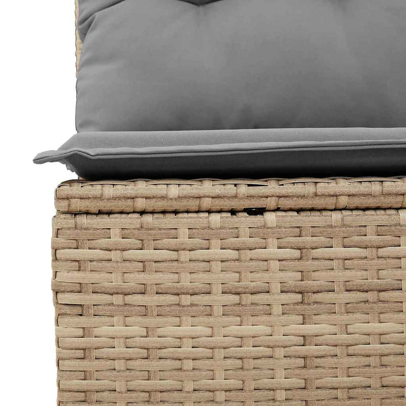 vidaXL 5 Piece Garden Sofa Set with Cushions Beige Poly Rattan Acacia