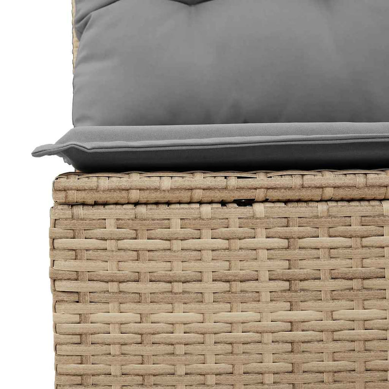 vidaXL 9 Piece Garden Sofa Set with Cushions Beige Poly Rattan Acacia