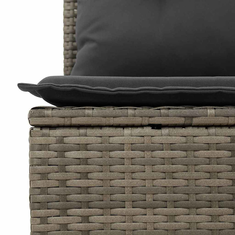 vidaXL 9 Piece Garden Sofa Set with Cushions Grey Poly Rattan Acacia