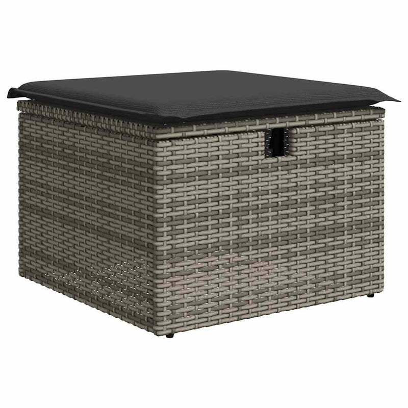 vidaXL 6 Piece Garden Sofa Set with Cushions Grey Poly Rattan Acacia