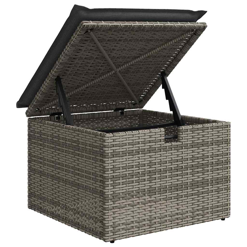 vidaXL 6 Piece Garden Sofa Set with Cushions Grey Poly Rattan Acacia