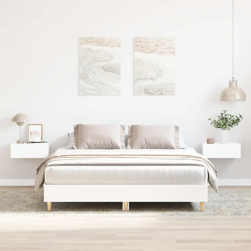 Bed Frame No Mattress White 150x200 cm Engineered Wood