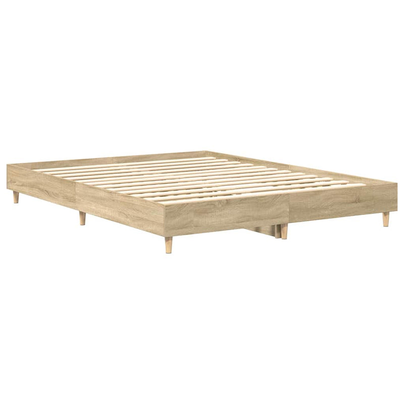 vidaXL Bed Frame No Mattress Sonoma Oak 150x200 cm Engineered Wood