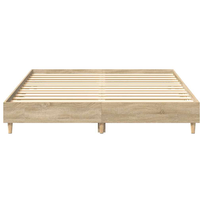 vidaXL Bed Frame No Mattress Sonoma Oak 150x200 cm Engineered Wood