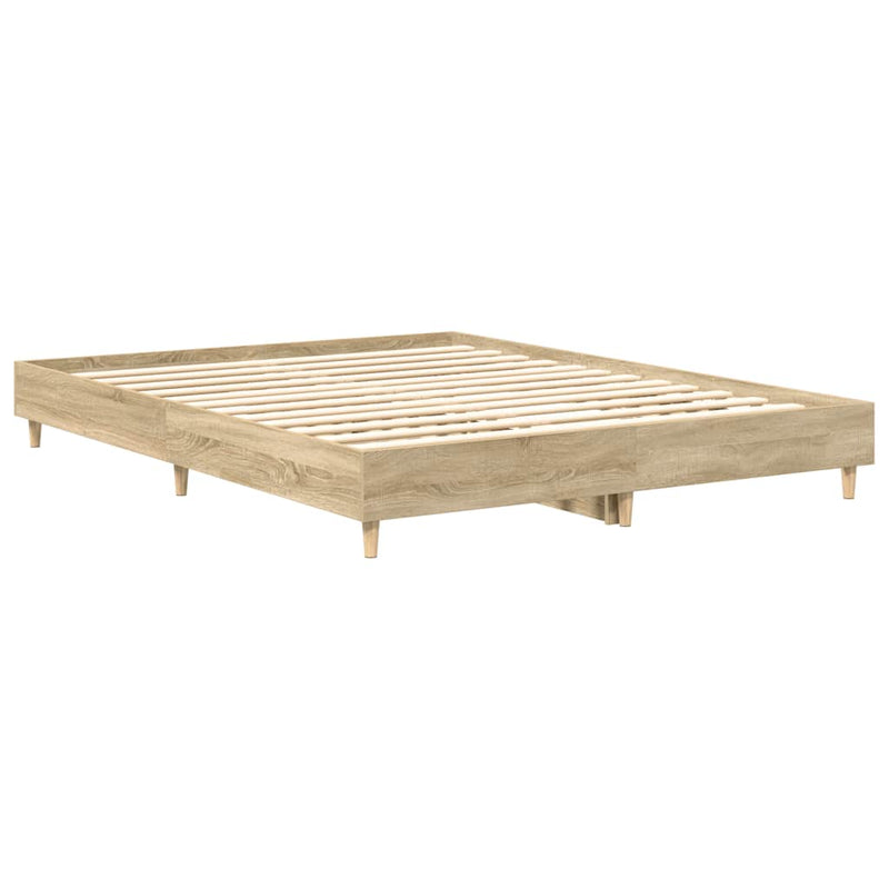 vidaXL Bed Frame No Mattress Sonoma Oak 150x200 cm Engineered Wood